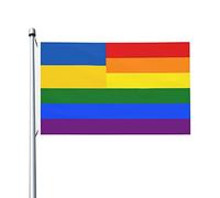 Drapeaux De Jardin Ukraine Rainbow Bannières Extérieure Résistant Drapeaus Décoratif Imperméabiliser Bannière Jardins Pour Balcon Fête Défilé 90X152CM