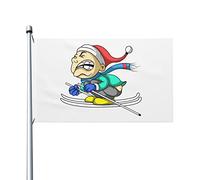 Drapeaux De Jardin Un Gars Adorable Qui Fait Du Ski Drapeau Extérieur Résiste Aux Intempéries Treer Drapeau Pour Patio Ferme Célébrations 90X150 CM