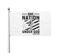 Drapeaux De Jardin Une Nation Sous Dieu Bannière Jardins Durable Bannières Extérieure Résistant Drapeaus Décoratif Pour Fête Balcon Défilé 90X152CM