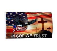 Drapeaux De Jardin Une Nation Sous Dieu Christianisme Jésus Américain En Dieu Nous Croyons Aigles Treer Drapeau Pelouse Drapeaux Premium Pour Ferme Jardinage 90X150 Cm