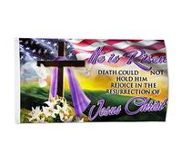 Drapeaux De Jardin Une Nation Sous Dieu Christianisme Jésus Américain Il Est Ressuscité Jour De Pâques Garden Flag Drapeau Extérieur Toutes Les Saisons Pour Jardinage Célébrations 90X150 Cm