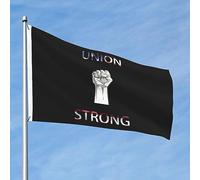Drapeaux De Jardin Union Strong - Le Poing Du Pouvoir Ouvrier Bannières Extérieure Couleurs Vives Bannière Jardins Résistant Drapeaus Décoratif Pour Fête Balcon Défilé 90X152CM
