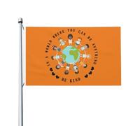 Drapeaux De Jardin Unity Day - In A World Be Kind Kids Earth Anti Bullying Bannière Jardins Durable Drapeau Fierté Résistant Drapeaus Décoratif Pour Fête Balcon Défilé 90X152CM