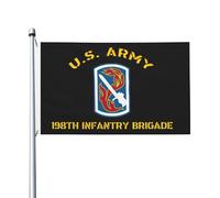 Drapeaux De Jardin Us Army 198Th Infantry Brigade Drapeau Fierté Imperméabiliser Drapeaus Décoratif Couleurs Vives Bannière Jardins Pour Festivals Fête Défilé 90X152CM