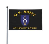 Drapeaux De Jardin Us Army 8Th Infantry Division Vetern Drapeau Extérieur Décorations Garden Flag Pour Balcon Fête Patio Célébrations 90X150 CM