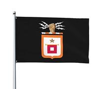 Drapeaux De Jardin Us Army Signal Corps Coat Of Arms Drapeau Fierté Imperméabiliser Drapeaus Décoratif Couleurs Vives Bannières Extérieure Pour Fête Festivals Défilé 90X152CM
