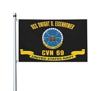 Drapeaux De Jardin Uss Dwight D Eisenhower Cvn-69 Bannière De Jardin Résistant Bannière De Cour Pour Célébrations Fête Cour 90X150 CM