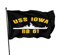 Drapeaux De Jardin Uss Iowa Bb-61 Bannières Extérieure Résistant Drapeaus Décoratif Couleurs Vives Drapeau Fierté Pour Défilé Fête Balcon 90X152Cm
