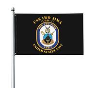 Drapeaux De Jardin Uss Iwo Jima Lhd-7 Bannière De Cour Couleurs Vives Bannières Extérieure Pour Cour Balcon Célébrations 90X150 Cm