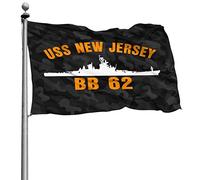 Drapeaux De Jardin Uss New Jersey Bb 62 États-Unis Drapeau Fierté Durable Drapeaus Décoratif Résistant Bannières Extérieure Pour Défilé Balcon Festivals 90X152CM