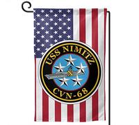 Drapeaux De Jardin Uss Nimitz Cvn-68 Premium Drapeau Extérieur Toutes Les Saisons Pelouse Drapeaux Pour Balcon Fête Patio 30X45Cm