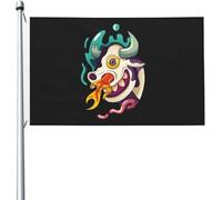 Drapeaux De Jardin Vache Comique Avec Un Nez Qui Crache Du Feu Bannière De Drapeaux Lavable Personnalisés Bannière À Œillets, Pour Balcon, Jardin, Les Défilés, 90x150cm