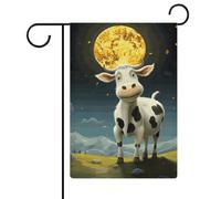 Drapeaux de jardin vache sur la lune 30,5 x 45,7 cm double face drapeau extérieur drapeau d'été drapeau floral bienvenue drapeaux de jardin saisonniers décorations de vacances