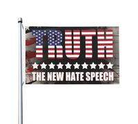 Drapeaux De Jardin Vérité Nouveau Discours De Haine Drapeau Paysage Décoration Personnalisés Bannière À Œillets, Pour Balcon, Jardin, Les Défilés, 90X150Cm