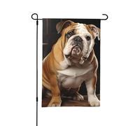 Drapeaux de jardin verticaux de 30 × 45 cm, drapeaux de bienvenue à motif bouledogue anglais double face, bannière décorative d'extérieur pour toutes les saisons, vacances, cour, ferme