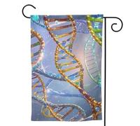 Drapeaux de jardin verticaux de bienvenue ADN génétique hélix double face pour jardin, cour, bannière décorative d'extérieur pour toutes les saisons, vacances, cour, ferme, 71,1 x 101,6 cm