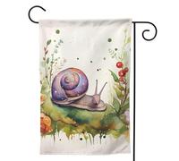 Drapeaux de jardin verticaux de bienvenue - Joli drapeau d'escargot double face - Bannière décorative d'extérieur pour toutes les saisons - Pour les vacances, la cour et la ferme - 31,8 x 45,7 cm