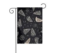 Drapeaux de jardin verticaux double face 30,5 x 45,7 cm, motif constellation de pizza, petits drapeaux de jardin, drapeau de jardin pour vacances en plein air