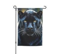 Drapeaux de jardin verticaux double face en toile de jute 30,5 x 45,7 cm, drapeau de jardin panthère, drapeau de bienvenue pour décorations extérieures cour, pelouse, terrasse