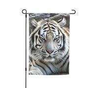 Drapeaux de jardin verticaux double face en toile de jute 30,5 x 45,7 cm, drapeau de jardin tigre noir et blanc, drapeau de bienvenue pour décoration extérieure, cour, pelouse, terrasse
