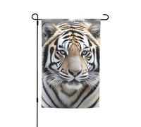 Drapeaux de jardin verticaux double face en toile de jute 30,5 x 45,7 cm, drapeau de jardin tigre noir et blanc, drapeau de bienvenue pour décoration extérieure, cour, pelouse, terrasse