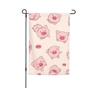 Drapeaux de jardin verticaux double face en toile de jute - 30,5 x 45,7 cm - Rose - Joli cochon - Drapeau de jardin - Drapeau de bienvenue pour décoration extérieure de cour, pelouse, terrasse