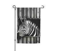Drapeaux de jardin verticaux double face en toile de jute 30,5 x 45,7 cm, zèbre qui sort la tête vers l'extérieur, drapeau de bienvenue pour décorations extérieures cour, pelouse, terrasse