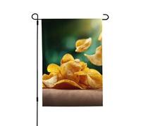 Drapeaux de jardin verticaux double face en toile de jute 71,1 x 101,6 cm, drapeau de cour frites de pommes de terre, drapeau de bienvenue pour décoration extérieure, cour, pelouse, terrasse