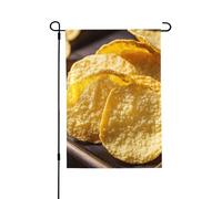 Drapeaux de jardin verticaux double face en toile de jute 71,1 x 101,6 cm, drapeau de cour frites de pommes de terre, drapeau de bienvenue pour décoration extérieure, cour, pelouse, terrasse