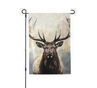 Drapeaux de jardin verticaux double face en toile de jute 71,1 x 101,6 cm, drapeau d'élan d'œuvre d'art, drapeau de bienvenue pour décoration extérieure, cour, pelouse, terrasse