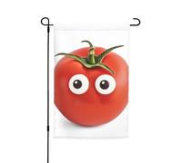 Drapeaux de jardin verticaux double face en toile de jute avec inscription « I Love You from My Head » - Tomates - Drapeau de jardin d'été pour ferme - Pour décorations extérieures de cour, pelouse