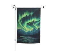 Drapeaux de jardin verticaux double face en toile de jute de 30,5 x 45,7 cm, drapeau de jardin aurore du Nord, drapeau de bienvenue pour décoration extérieure, cour, pelouse, terrasse