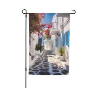 Drapeaux de jardin verticaux double face en toile de jute de 30,5 x 45,7 cm, drapeau de la Grèce, drapeau de rue de jardin, drapeau de bienvenue pour décorations extérieures, cour, pelouse, terrasse