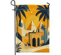 Drapeaux de jardin verticaux en toile de jute de style Western Desert City - 30,5 x 45,7 cm - Double face pour l'extérieur, paysage sud-ouest - Pour maison, extérieur
