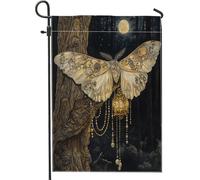 Drapeaux de jardin verticaux en toile de jute pour Halloween - 30,5 x 45,7 cm - Double face pour l'extérieur - Forêt magique - Motif arbre - Pour la maison et l'extérieur