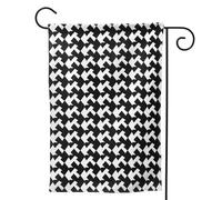 Drapeaux de jardin verticaux motif pied-de-poule - Drapeau noir double face - Bannière décorative d'extérieur pour toutes les saisons - Pour les vacances, la cour et la ferme - 31,8 x 45,7 cm