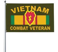 Drapeaux De Jardin Vétéran De Combat De La 25E Division D'Infanterie Du Vietnam Bannière De Drapeaux Lavable Couleurs Vives Bannière À Œillets, Pour Les Défilés, Jardin, Balcon, 90x150cm