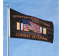 Drapeaux De Jardin Vétéran De Combat De L'Opération Tempête Du Désert Bannières Extérieure Couleurs Vives Bannière Jardins Durable Drapeau Fierté Pour Défilé Fête Festivals 90X152CM