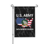 Drapeaux De Jardin Vétéran De La 104E Division D'Infanterie De L'Armée Américaine (Époque Vintage) Avec Fusils Croisés Durable Bannière Jardins Résistant Drapeaus Décoratif Pour 30X45CM