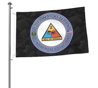 Drapeaux De Jardin Vétéran De La 2E Division Blindée De L'Armée De Terre De La Guerre Froide Bannière Jardins Decoration Drapeaus Décoratif Couleurs Vives Drapeau Fierté Pour Fête 90X152CM