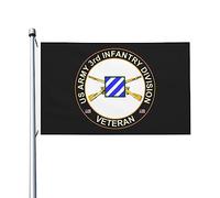 Drapeaux De Jardin Vétéran De La 3E Division D'Infanterie De L'Armée Américaine Drapeau Fierté Durable Drapeaus Décoratif Résistant Bannières Extérieure Pour Festivals Fête Balcon 90X152CM