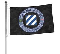 Drapeaux De Jardin Vétéran De La 3E Division D'Infanterie De L'Armée De Terre De La Guerre Froide Bannière Jardins Durable Bannières Extérieure Decoration Drapeaus Décoratif Pour Fête 90X152CM