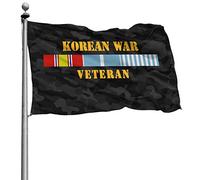 Drapeaux De Jardin Vétéran De La Guerre De Corée, États-Unis Drapeau Fierté Couleurs Vives Drapeaus Décoratif Résistant Bannière Jardins Pour Fête Balcon Défilé 90X152CM