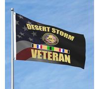 Drapeaux De Jardin Vétéran De La Tempête Du Désert Du Bouclier Du Désert Bannière Jardins Durable Drapeau Fierté Résistant Bannières Extérieure Pour Fête Balcon Défilé 90X152CM
