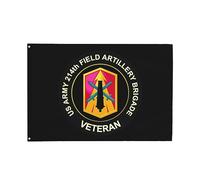 Drapeaux De Jardin Vétéran De L'Armée De Terre De La 214E Brigade D'Artillerie De Campagne Drapeau Fierté Couleurs Vives Drapeaus Décoratif Résistant Bannière Jardins Pour Défilé Fête 90X152CM