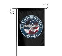 Drapeaux De Jardin Vétéran Des Sous-Marins Des États-Unis Drapeaus Décoratif Résistant Drapeau Fierté Couleurs Vives Bannières Extérieure Pour Festivals Défilé Balcon 30X45CM