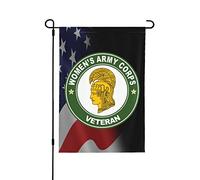 Drapeaux De Jardin Vétéran Du Corps Des Femmes De L'Armée Drapeau Fierté Imperméabiliser Drapeaus Décoratif Couleurs Vives Bannières Extérieure Pour Défilé Fête Festivals 30X45CM
