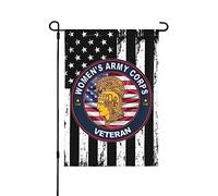 Drapeaux De Jardin Vétéran Du Corps Des Femmes De L'Armée Wac Et Américain Drapeaus Décoratif Durable Drapeau Fierté Couleurs Vives Bannière Jardins Pour Fête Défilé Festivals 30X45CM
