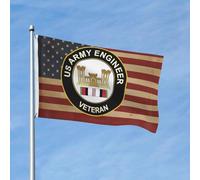 Drapeaux De Jardin Vétéran Du Corps Du Génie Afghan Bannière De Cour Vintage Drapeaux Décoratifs D'Extérieur Pour Pelouse Vacances Célébrations 90X150 CM