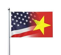 Drapeaux De Jardin Vietnam Et États-Unis Drapeau Fierté Decoration Bannière Jardins Couleurs Vives Drapeaus Décoratif Pour Festivals Fête Défilé 90X152CM
